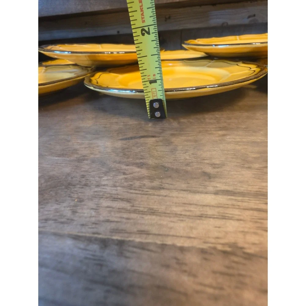 Metlox Poppy Trail Provincial Yellow Bread Plates Set of 7 California 871